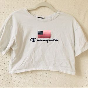 Champion American Flag Crop Top